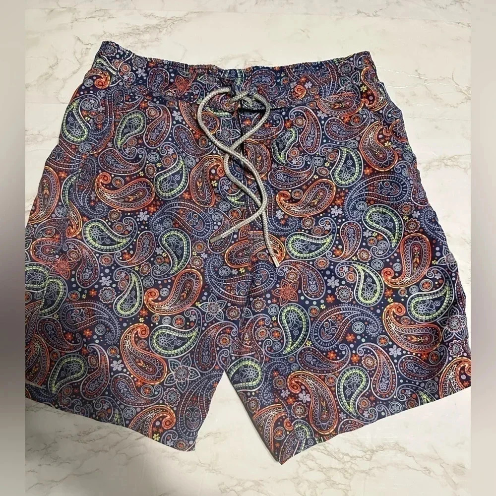 Bugatchi Uomo Swim Trunks Mens Size Small Paisly